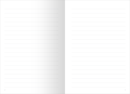 Gezeigt wird eine Innen- oder Zusatzansicht von „myNOTES Papeterie: Weißt du eigentlich, wie lieb ich dich hab? Notizheft“. Die Seiten sind schlicht und in einem sanften Weiß gestaltet, mit gleichmäßigen, feinen, horizontalen Linien, die zum Schreiben einladen. Die Typografie ist klar und modern, was die Lesbarkeit unterstützt und eine angenehme Nutzung ermöglicht. Die Gestaltung vermittelt einen freundlichen und einladenden Charakter, der das persönliche Notieren fördert.