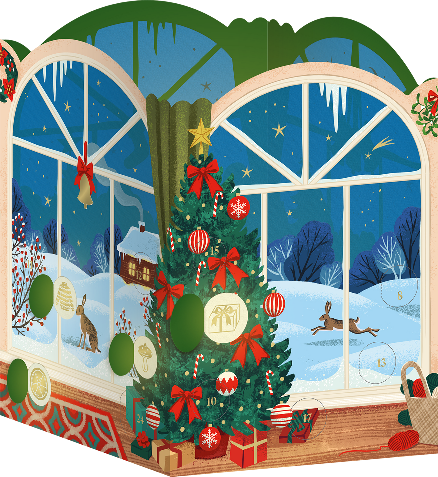Gezeigt wird eine Innen- oder Zusatzansicht von „Windlicht-Adventskalender Lichterglanz“.