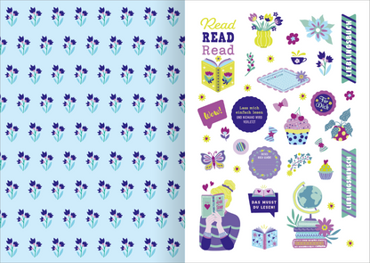 Gezeigt wird eine Innen- oder Zusatzansicht von „I Love Books – Sticker-Liebe“.