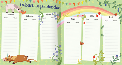 Gezeigt wird eine Innen- oder Zusatzansicht von „Ein Einhorn namens Oktober – Meine Freunde“.