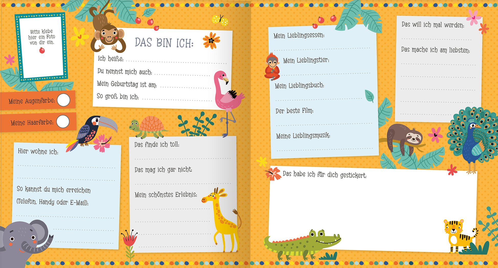 Gezeigt wird eine Innen- oder Zusatzansicht von „Alle meine Freunde – Panda | Mit über 300 Stickern“.