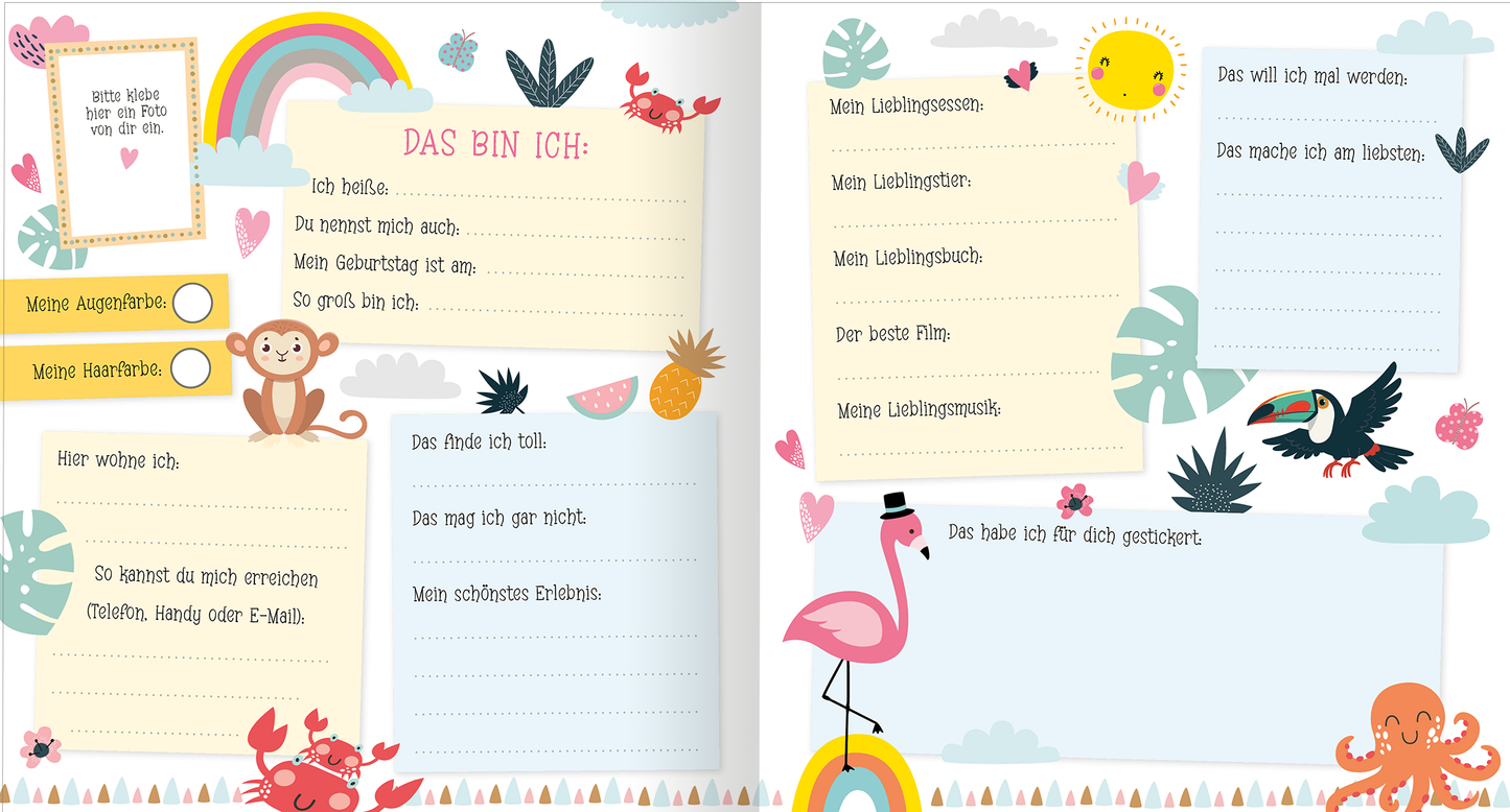 Gezeigt wird eine Innen- oder Zusatzansicht von „Alle meine Freunde – Panda | Mit über 300 Stickern“.