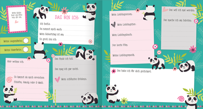 Gezeigt wird eine Innen- oder Zusatzansicht von „Alle meine Freunde – Panda | Mit über 300 Stickern“.