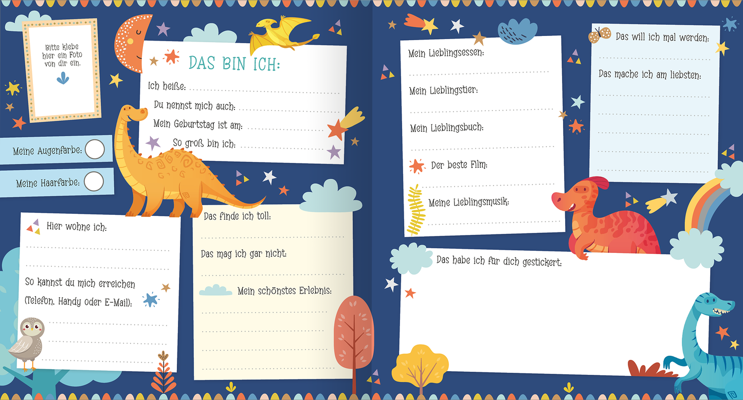 Gezeigt wird eine Innen- oder Zusatzansicht von „Alle meine Freunde – Weltraum | Mit über 300 Stickern“.
