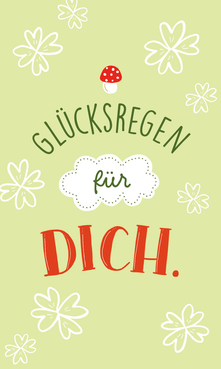 Gezeigt wird eine Innen- oder Zusatzansicht von „Lache! Glück steht dir. “.