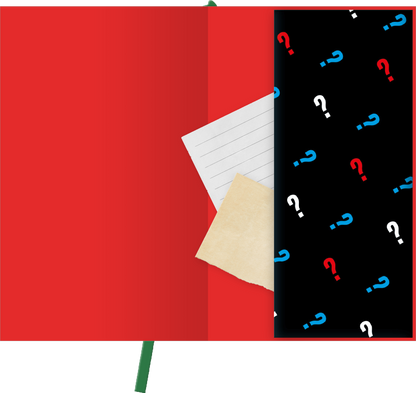 Gezeigt wird eine Innen- oder Zusatzansicht von „myNOTES Papeterie: Notizbuch A6 Die drei ??? – Das Auge des Drachen“.