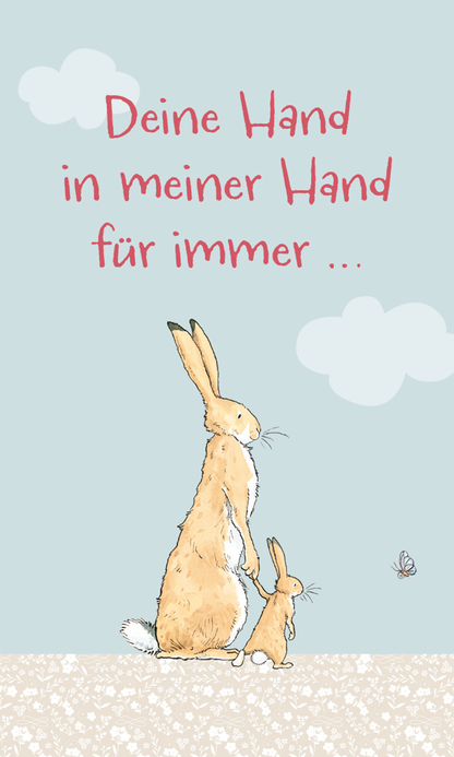 Gezeigt wird eine Innen- oder Zusatzansicht von „Weißt du eigentlich, wie lieb ich dich hab? Ich hab dich lieb, bis zum Mond und wieder zurück! “.