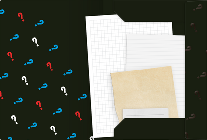 Gezeigt wird eine Innen- oder Zusatzansicht von „myNOTES Papeterie: Sammelmappe Die drei ??? – Phantom aus dem Meer“.