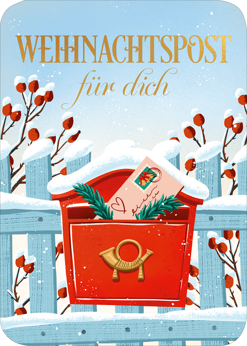 Gezeigt wird eine Innen- oder Zusatzansicht von „25 festliche Postkarten“.