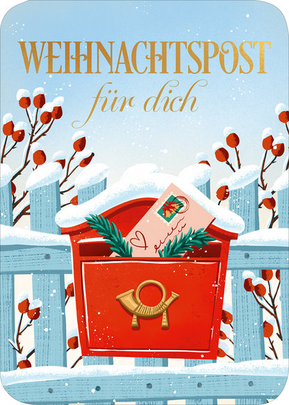 Gezeigt wird eine Innen- oder Zusatzansicht von „25 festliche Postkarten“.