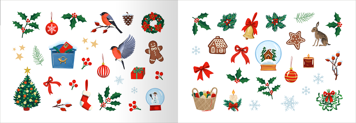 Gezeigt wird eine Innen- oder Zusatzansicht von „Wundervolle Weihnachtssticker“.