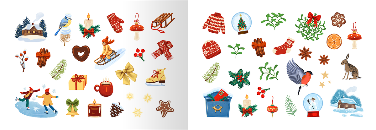 Gezeigt wird eine Innen- oder Zusatzansicht von „Wundervolle Weihnachtssticker“.
