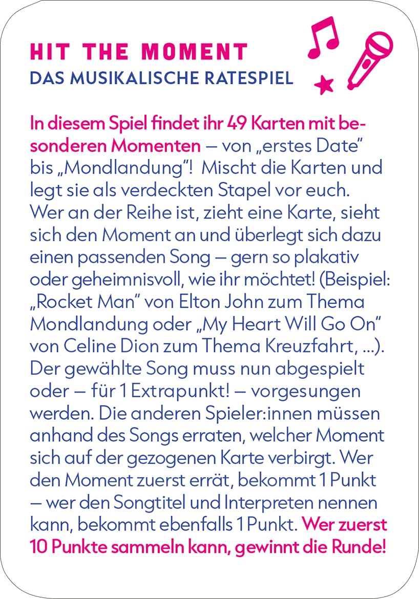 Gezeigt wird eine Innen- oder Zusatzansicht von „HIT the moment“.