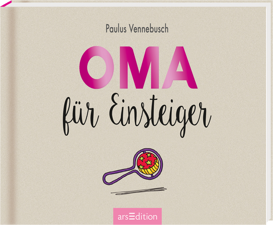 Das Buchcover zeigt den Titel „OMA für Einsteiger“ in großen, rosa Buchstaben, die einen freundlichen und einladenden Eindruck hinterlassen. Der Untertitel ist in einer geschwungenen, schwarzen Schrift gesetzt. Darunter befindet sich eine Illustration eines bunten Lollis mit einem lächelnden Gesicht, die ein fröhliches Element einbringt. Am oberen Rand steht der Name des Autors, Paulus Vennebusch. Rechts unten ist der SPIEGEL-Bestseller-Button mit dem Text „SPIEGEL-Bestseller“. Ganz...