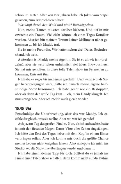 Gezeigt wird eine Innenansicht von „Wie man seinen Eltern das Internet erklärt“. Die Seite zeigt einen lockeren, erzählenden Schreibstil mit einem mix aus normaler und kursiver Schrift. Die typografische Gestaltung nutzt gut lesbare Schrift in Schwarz, die vor einem weißen Hintergrund steht.