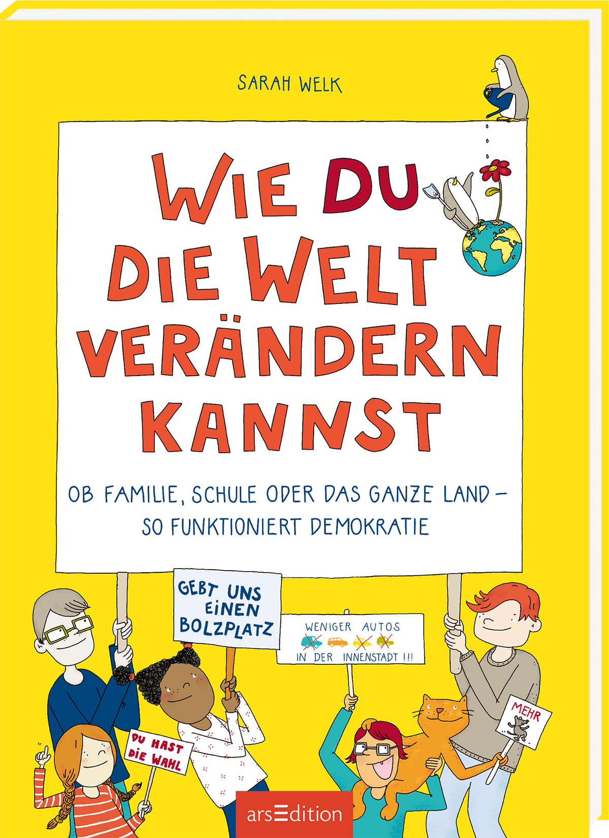 man sieht die 3D-Ansicht des Buches. Das Buchcover zeigt ein fröhliches, cartoonhaftes Einhorn mit einer pinken Mähne in einer bunten Naturkulisse. Neben dem Einhorn sind ein lächelnder Hase und ein Vogel abgebildet. Der Hintergrund ist in sanften Blau- und Grüntönen gehalten, während der Titel „ZAUBERBILDER“ in bunten, verspielten Buchstaben hervorsticht. Darunter steht in einer hellblauen Schrift „Einhörner“. Ganz unten mittig steht der Logoschriftzug von arsEdition.