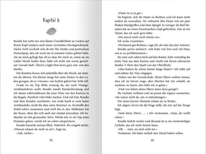 Gezeigt wird eine Innenansicht von „Limettensommer“. Die Seite zeigt ein Kapitel mit der Überschrift „Kapitel 6“ in größerer, fetter Schrift. Der Text ist in einem klaren, serifenlosen Font mit ausreichendem Abstand zwischen den Zeilen formatiert. Auf der linken Seite beginnt der Fließtext, edel und gut lesbar, während die rechte Seite fortsetzt. Sanfte, helle Farben dominieren das Layout, das eine einladende und freundliche Atmosphäre schafft. Illustrationen sind sparsam, um den...