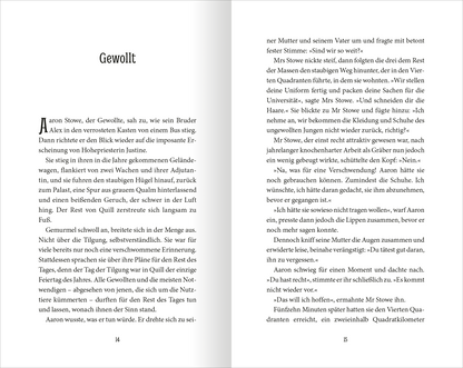 Gezeigt wird eine Innen- oder Zusatzansicht von „Wächter der Magie – Aufbruch nach Artimé“. Die Seiten sind in einem klaren, leserfreundlichen Layout gestaltet, mit einer Serifenschrift in Schwarz auf hellem Hintergrund. Der Text ist ordentlich formatiert und gut strukturiert.