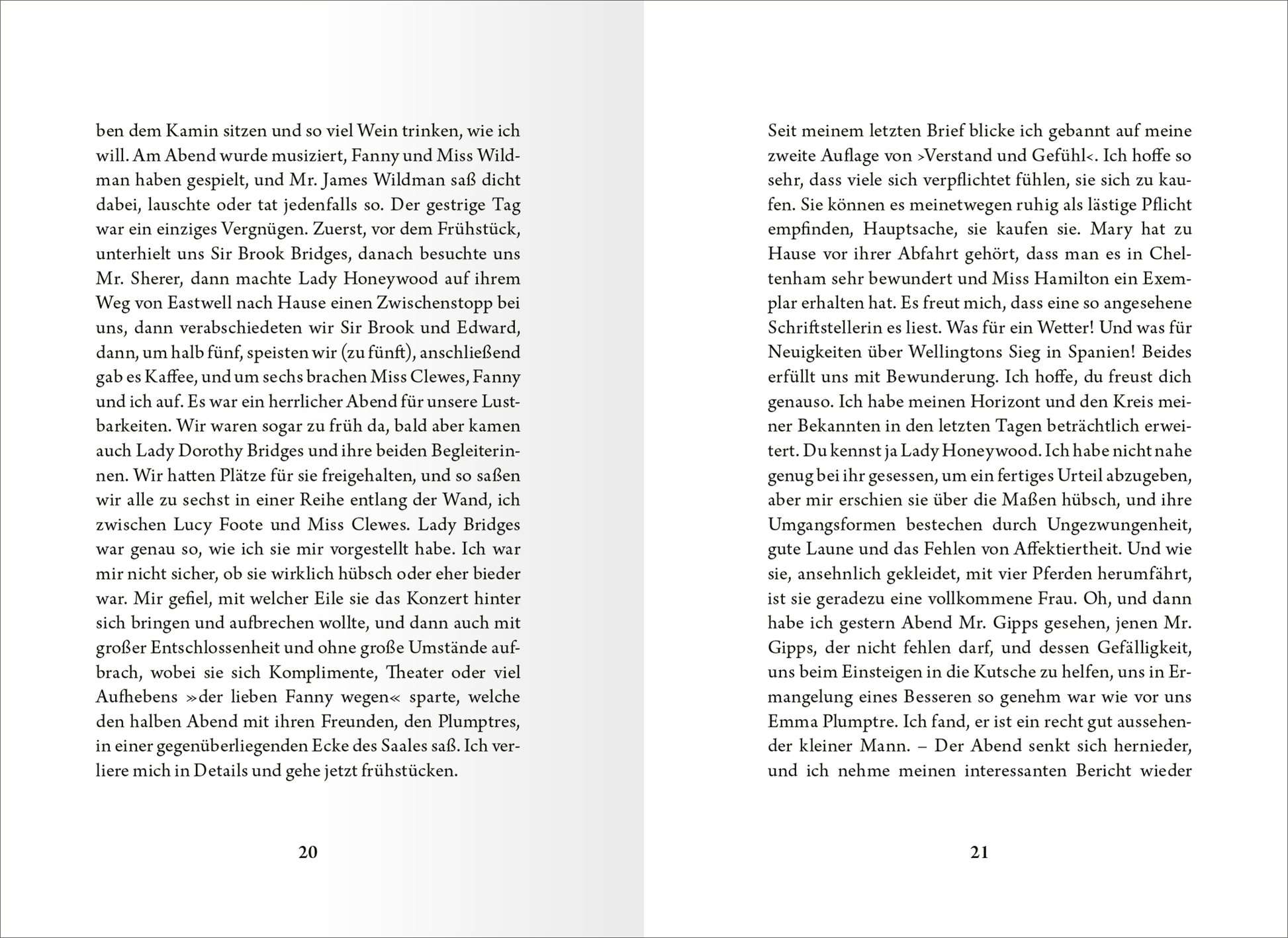 Gezeigt wird eine Innen- oder Zusatzansicht von „Die kleine Bibliothek der positiven Gefühle: Selbstliebe“. Die Doppelseite zeigt einen klaren, gut lesbaren Text in einer eleganten, serifenlosen Schriftart auf hellem Hintergrund. Der Text ist in Absätze unterteilt, die einen flüssigen Lesefluss ermöglichen. Die Seitenumbrüche sind harmonisch gestaltet, mit ausreichend Weißraum, der die Lesbarkeit fördert. Die schwarze Schriftfarbe bietet einen starken Kontrast zum Hintergrund,...