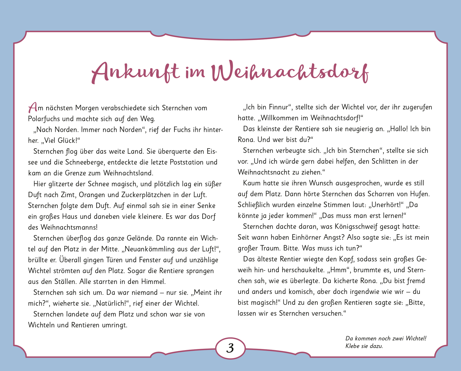 Gezeigt wird eine Innen- oder Zusatzansicht von „Ein Einhorn träumt von Weihnachten“