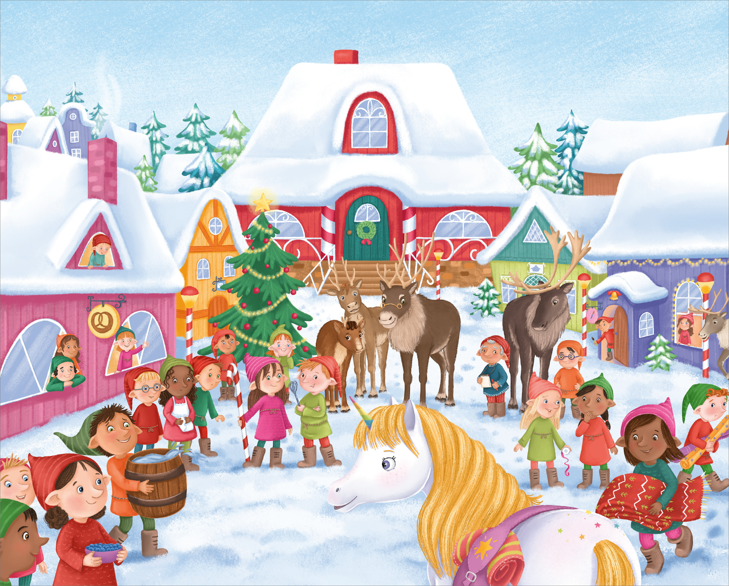 Gezeigt wird eine Innen- oder Zusatzansicht von „Ein Einhorn träumt von Weihnachten“.