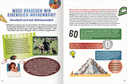 Gezeigt wird eine Innen- oder Zusatzansicht von „Science &amp; Kids – Das geniale Buch der Mathematik“.