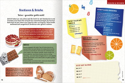 Gezeigt wird eine Innen- oder Zusatzansicht von „Science &amp; Kids – Das geniale Buch der Mathematik“.