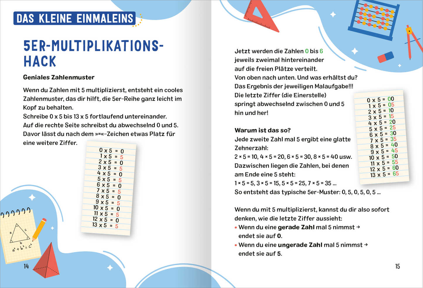 Gezeigt wird eine Innen- oder Zusatzansicht von „Science &amp; Kids – Die coolsten Mathehacks“.