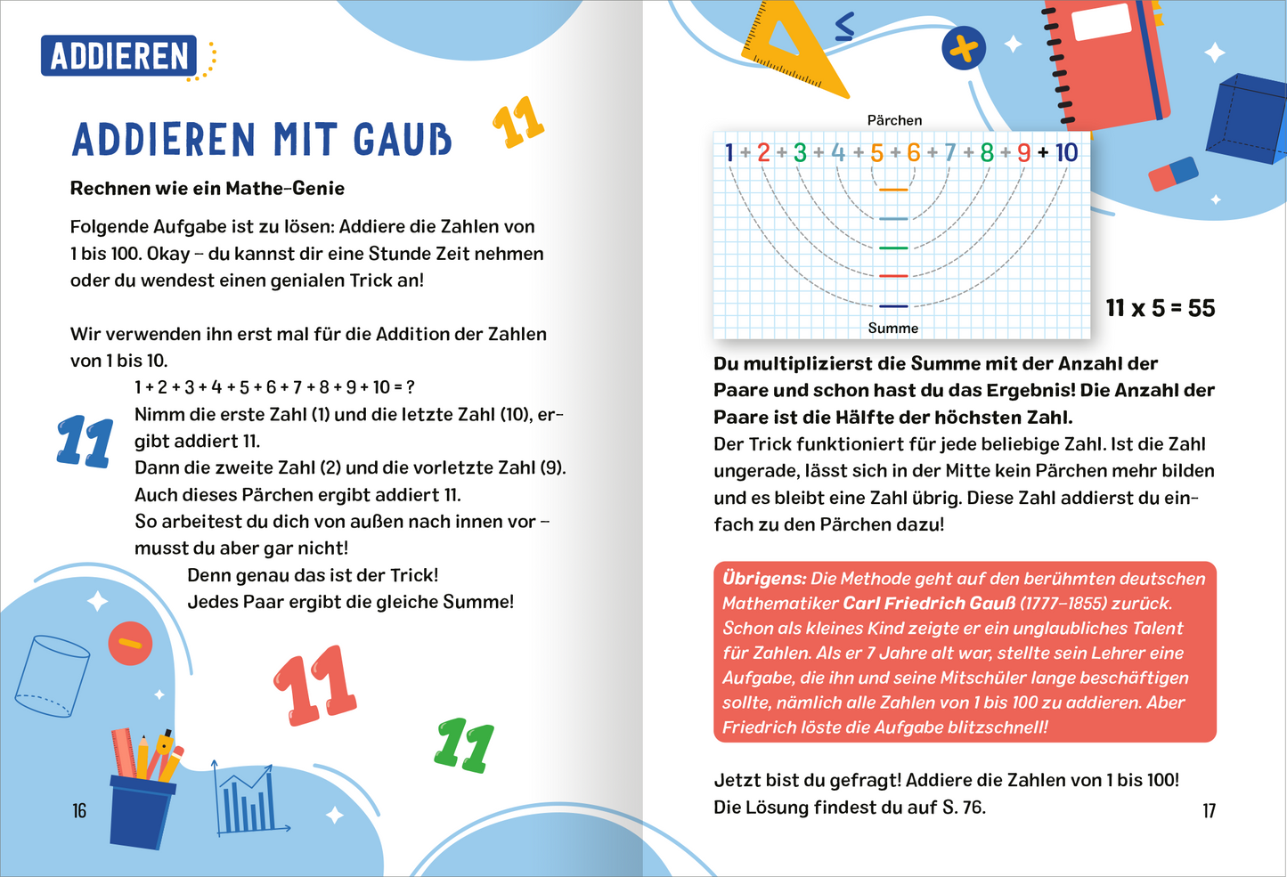 Gezeigt wird eine Innen- oder Zusatzansicht von „Science &amp; Kids – Die coolsten Mathehacks“.