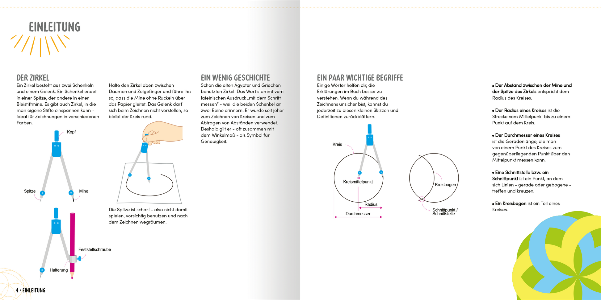 Gezeigt wird eine Innen- oder Zusatzansicht von „Science &amp; Kids – Das große Malbuch der Geometrie“.