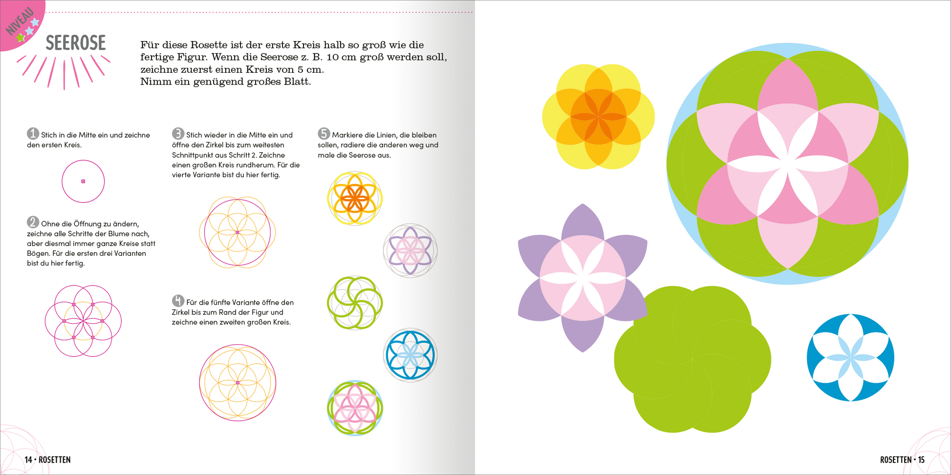 Gezeigt wird eine Innen- oder Zusatzansicht von „Science &amp; Kids – Das große Malbuch der Geometrie“.