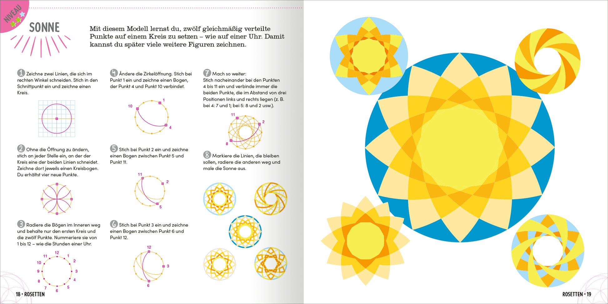 Gezeigt wird eine Innen- oder Zusatzansicht von „Science &amp; Kids – Das große Malbuch der Geometrie“.