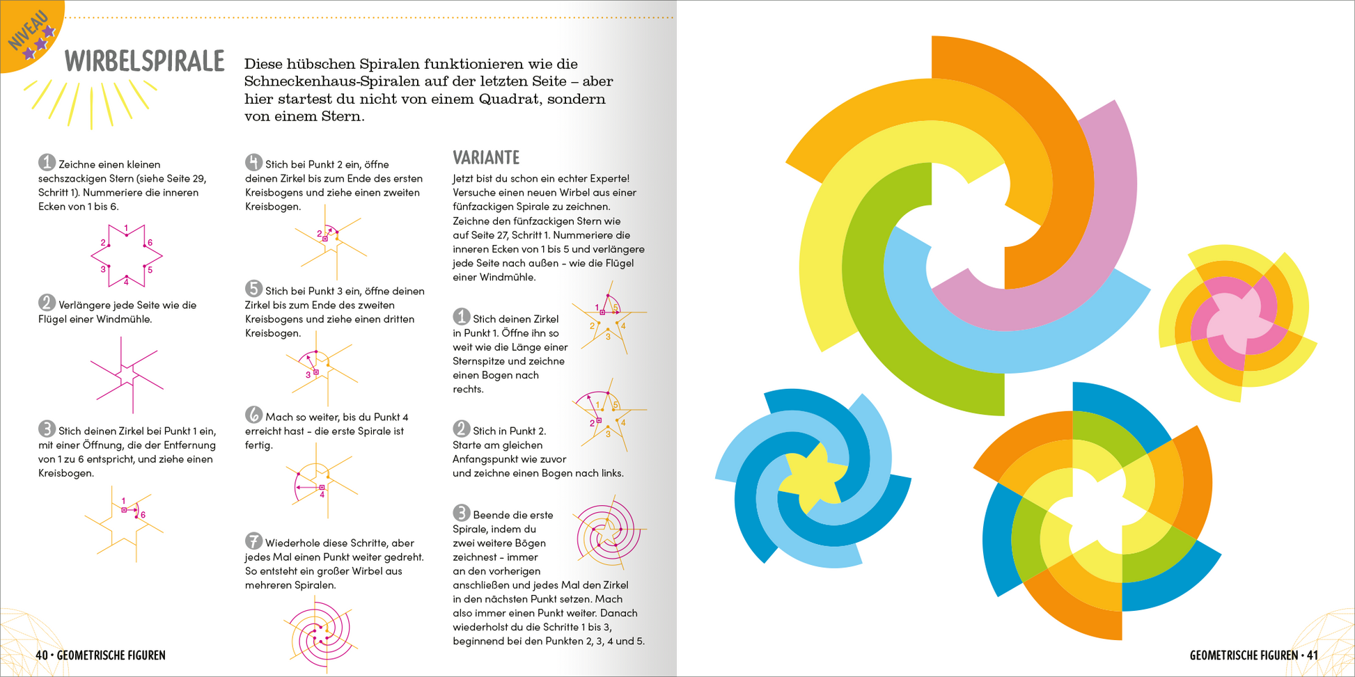 Gezeigt wird eine Innen- oder Zusatzansicht von „Science &amp; Kids – Das große Malbuch der Geometrie“.