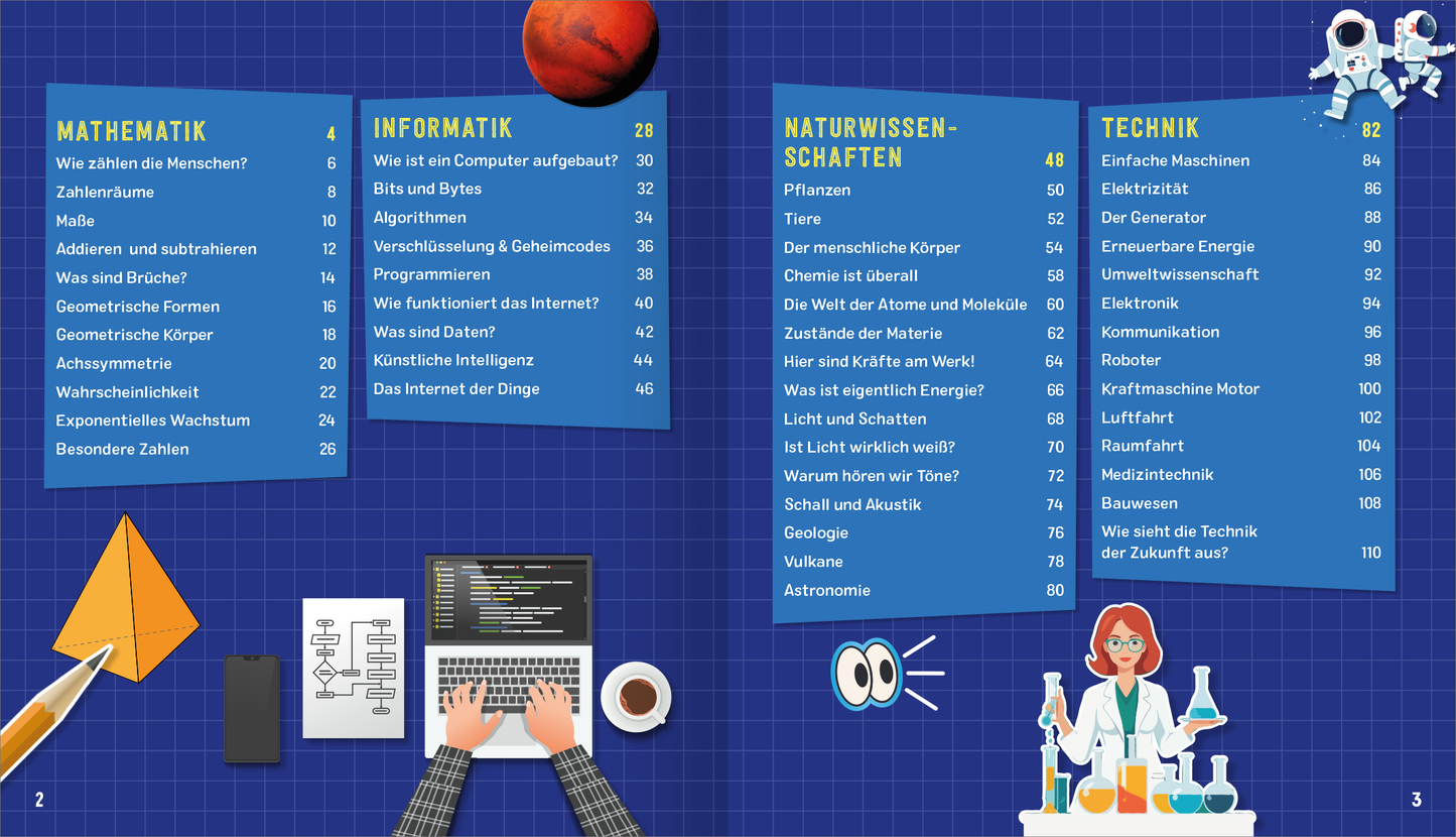 Gezeigt wird eine Innen- oder Zusatzansicht von „Science &amp; Kids – Das geniale Forscherbuch“.