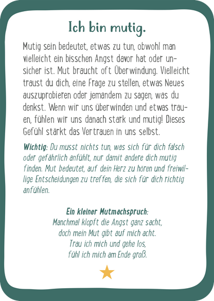 Gezeigt wird eine Innen- oder Zusatzansicht von „Herz- und Mutmachkarten“.