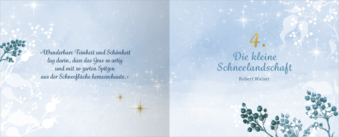 Gezeigt wird eine Innen- oder Zusatzansicht von „Lichterglanz &amp; Winterzauber – 24 weihnachtliche Geschichten“.