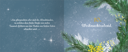 Gezeigt wird eine Innen- oder Zusatzansicht von „Lichterglanz &amp; Winterzauber – 24 weihnachtliche Geschichten“.
