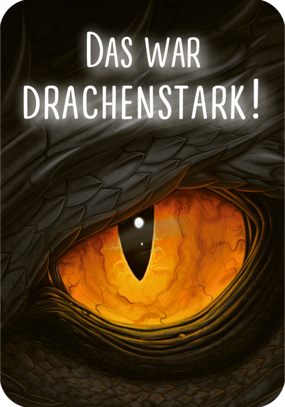Gezeigt wird eine Innen- oder Zusatzansicht von „Mutmachkarten für die Schule – Drachen“. Die Karte zeigt einen majestätischen blauen Drachen vor einem mondbeschienenen Hintergrund mit felsigen Bergen. Der Drache ist detailliert und freundlich dargestellt. In großen, klaren Buchstaben steht der motivierende Text „Du bist genau richtig, so, wie du bist.“ in einer dunklen, gut lesbaren Schrift, die einen positiven und aufmunternden Eindruck vermittelt.
