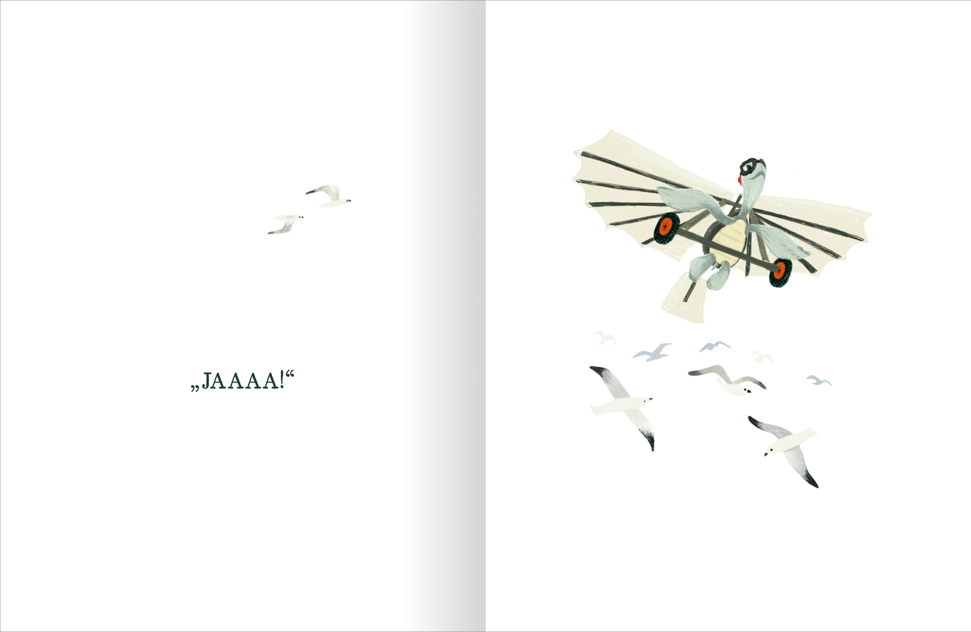 Gezeigt wird eine Innen- oder Zusatzansicht von „Die kleine Schildkröte, die vom Fliegen träumte“.