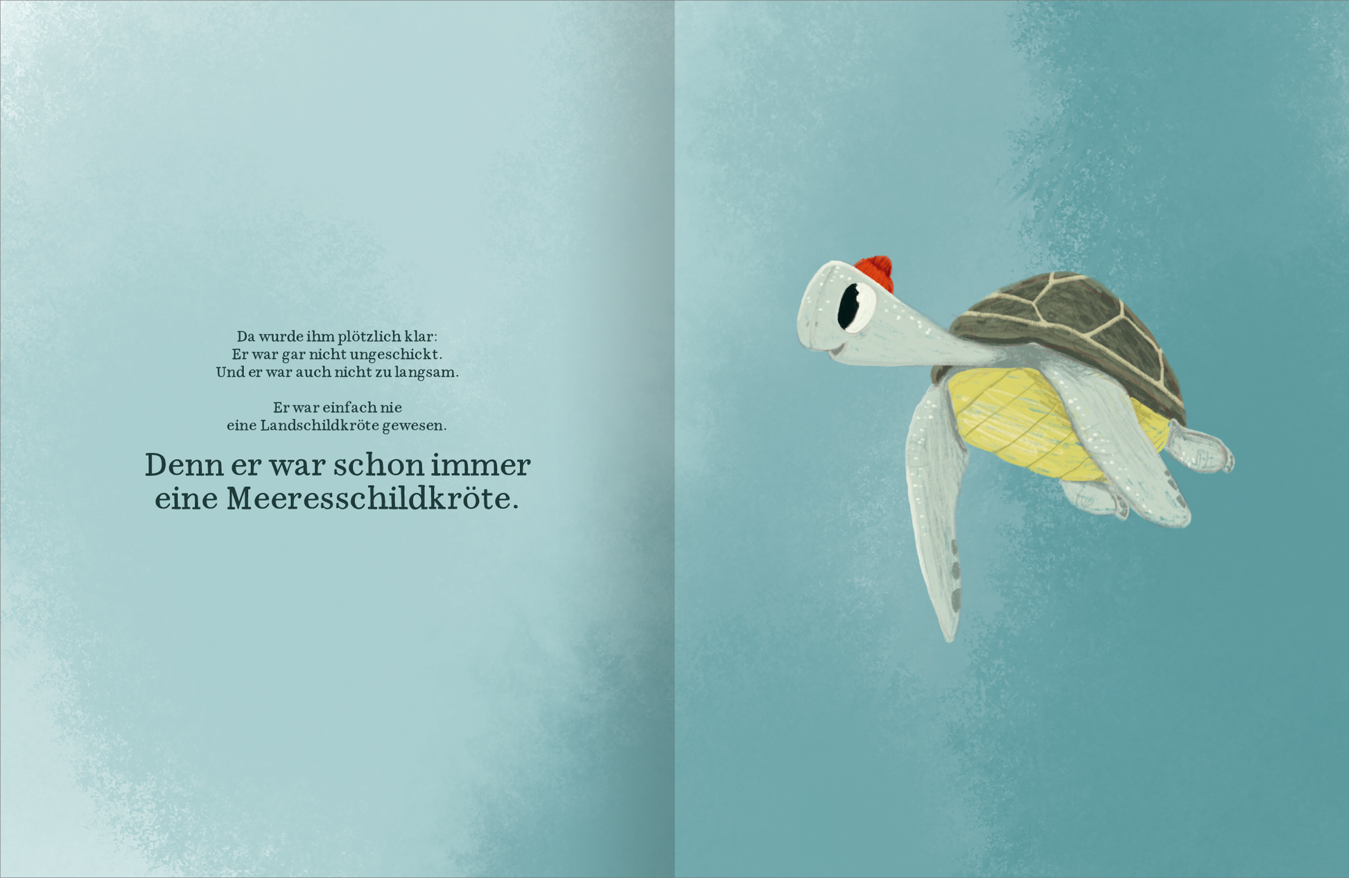 Gezeigt wird eine Innen- oder Zusatzansicht von „Die kleine Schildkröte, die vom Fliegen träumte“.