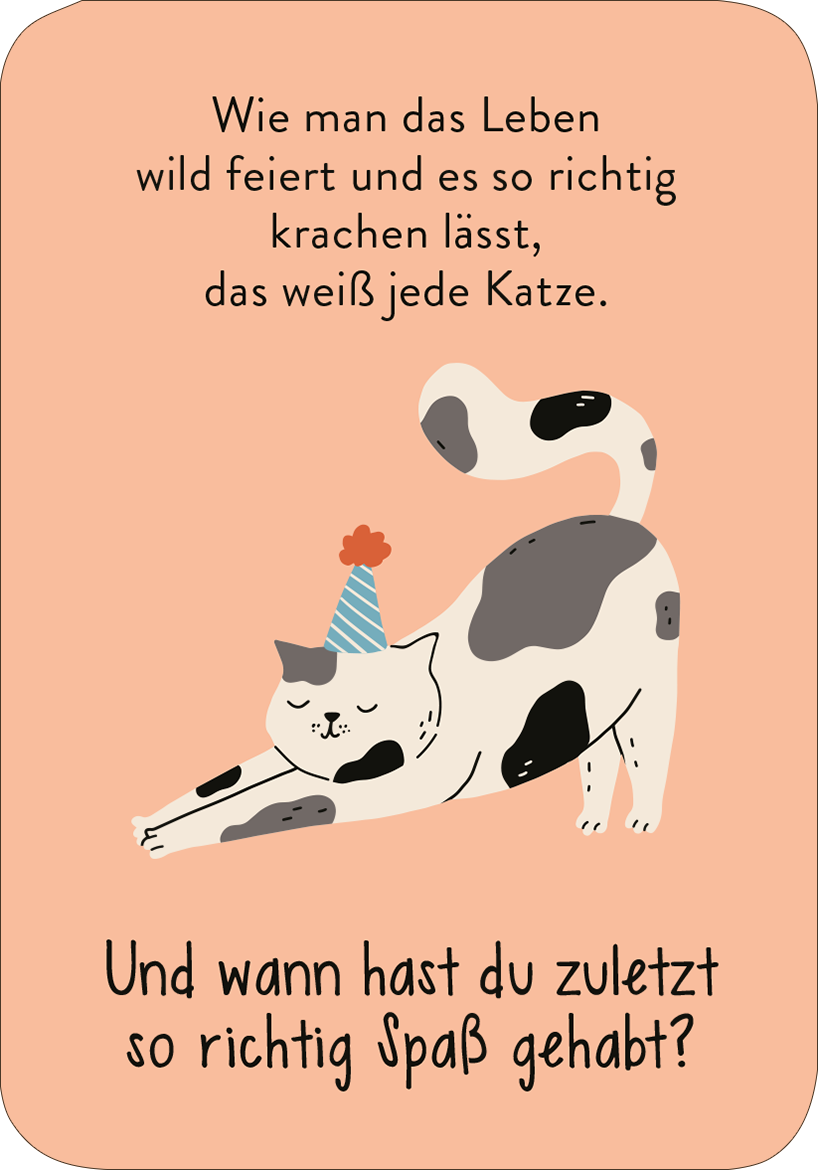 Gezeigt wird eine Innen- oder Zusatzansicht von „MIEZNachrichten für jede Lebenslage“. Auf einem hellgrünen Hintergrund ist eine charmante Illustration eines Kätzchens zu sehen, das in einem geflochtenen Korb mit Pflanzen sitzt. Über dem Kätzchen steht der verspielte Text „In seinen Träumen kann auch das kleinste Kätzchen ein Tiger sein.“ in einer geschwungenen Schrift, gefolgt von der Autorin „Joan Walsh Anglund“ in einer schlichteren Schrift. Die Farben sind sanft gehalten,...