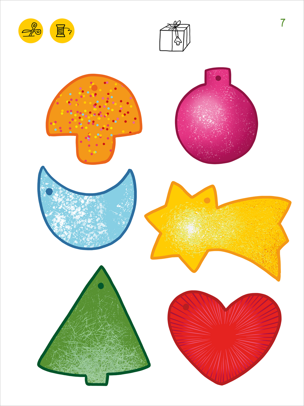 Gezeigt wird eine Innen- oder Zusatzansicht von „Mein erstes Sticker-Bastelheft – Weihnachten“.