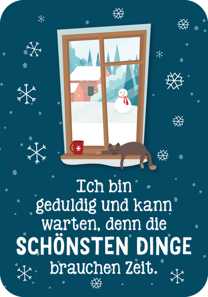 Gezeigt wird eine Innen- oder Zusatzansicht von „Affirmationskarten Adventskalender“.