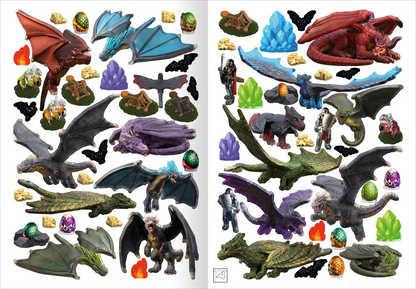 Gezeigt wird eine Innen- oder Zusatzansicht von „Mein Lieblings-Stickerbuch – Drachen“.