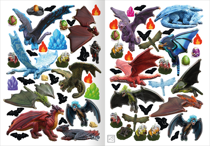 Gezeigt wird eine Innen- oder Zusatzansicht von „Mein Lieblings-Stickerbuch – Drachen“.