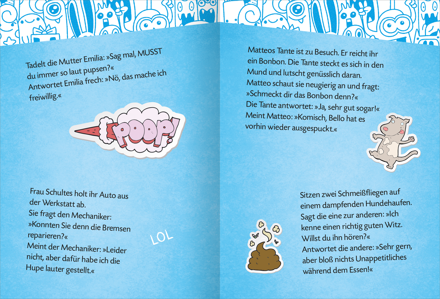 Gezeigt wird eine Innen- oder Zusatzansicht von „Die lustigsten Pupswitze“.