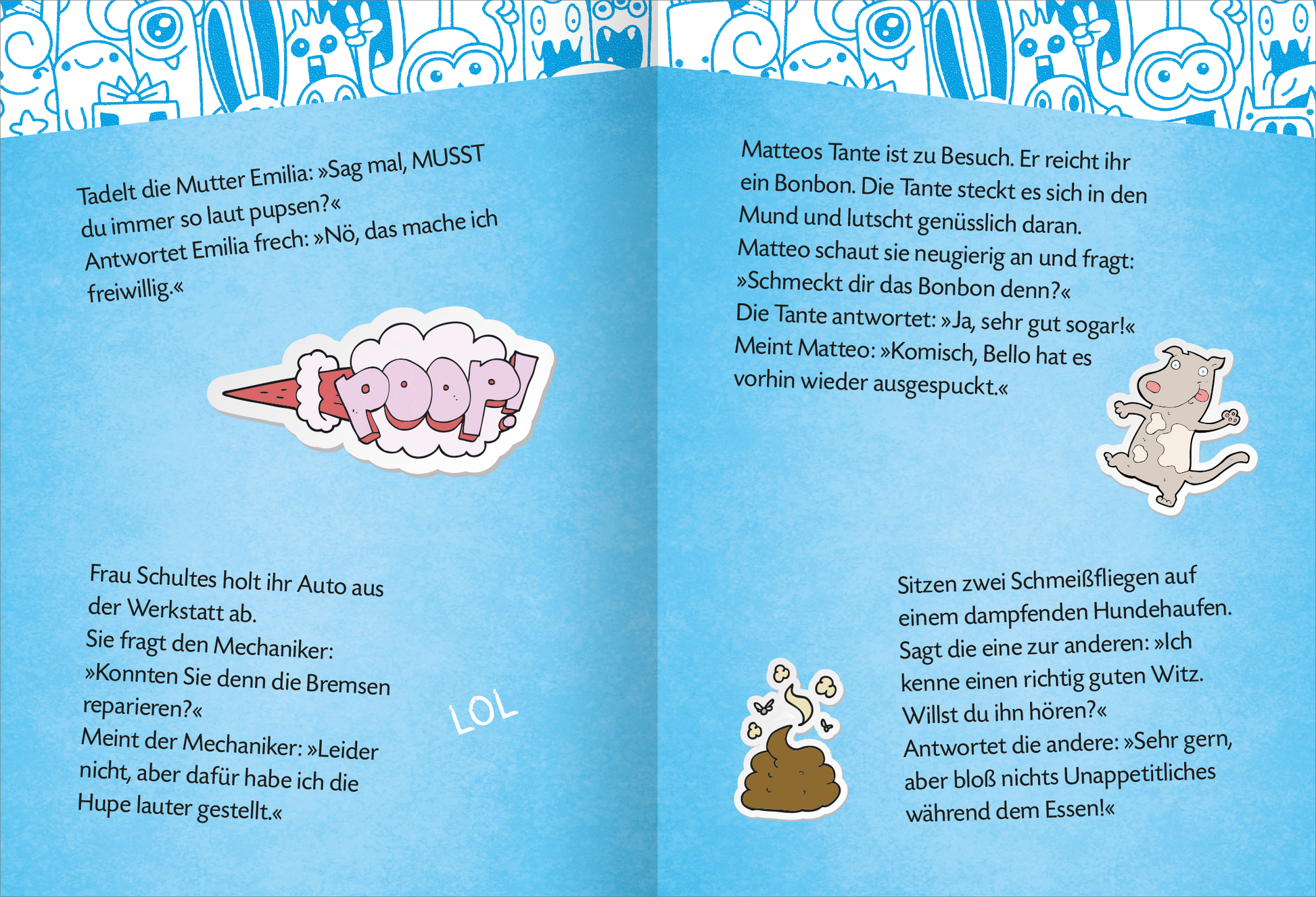 Gezeigt wird eine Innen- oder Zusatzansicht von „Die lustigsten Pupswitze“.