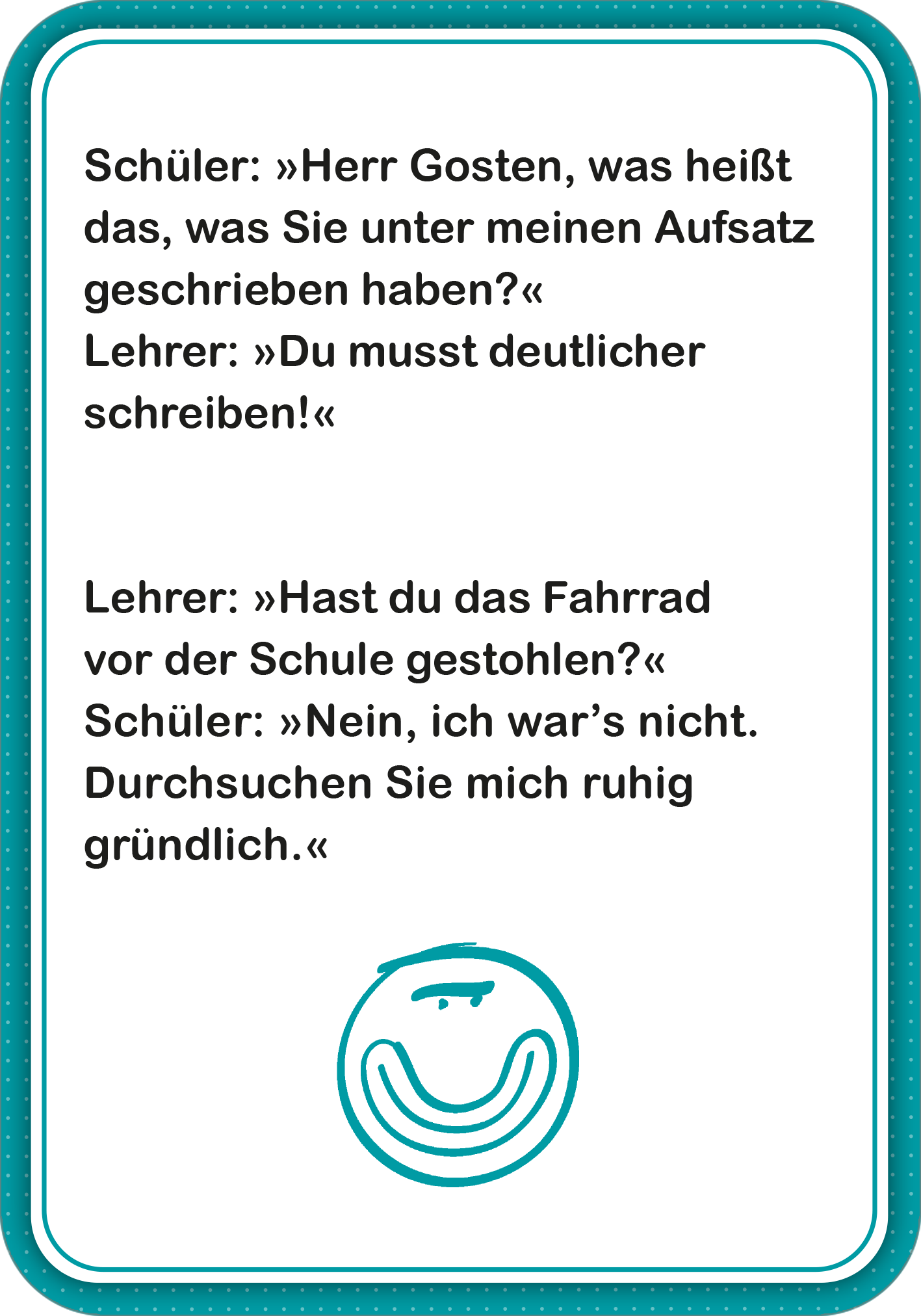 Gezeigt wird eine Innen- oder Zusatzansicht von „Schülerwitze“.