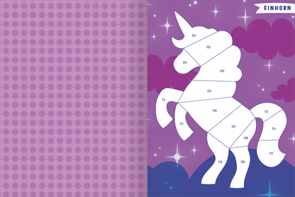 Gezeigt wird eine Innen- oder Zusatzansicht von „Mein Mosaik-Stickerbuch – Fabelwesen“.