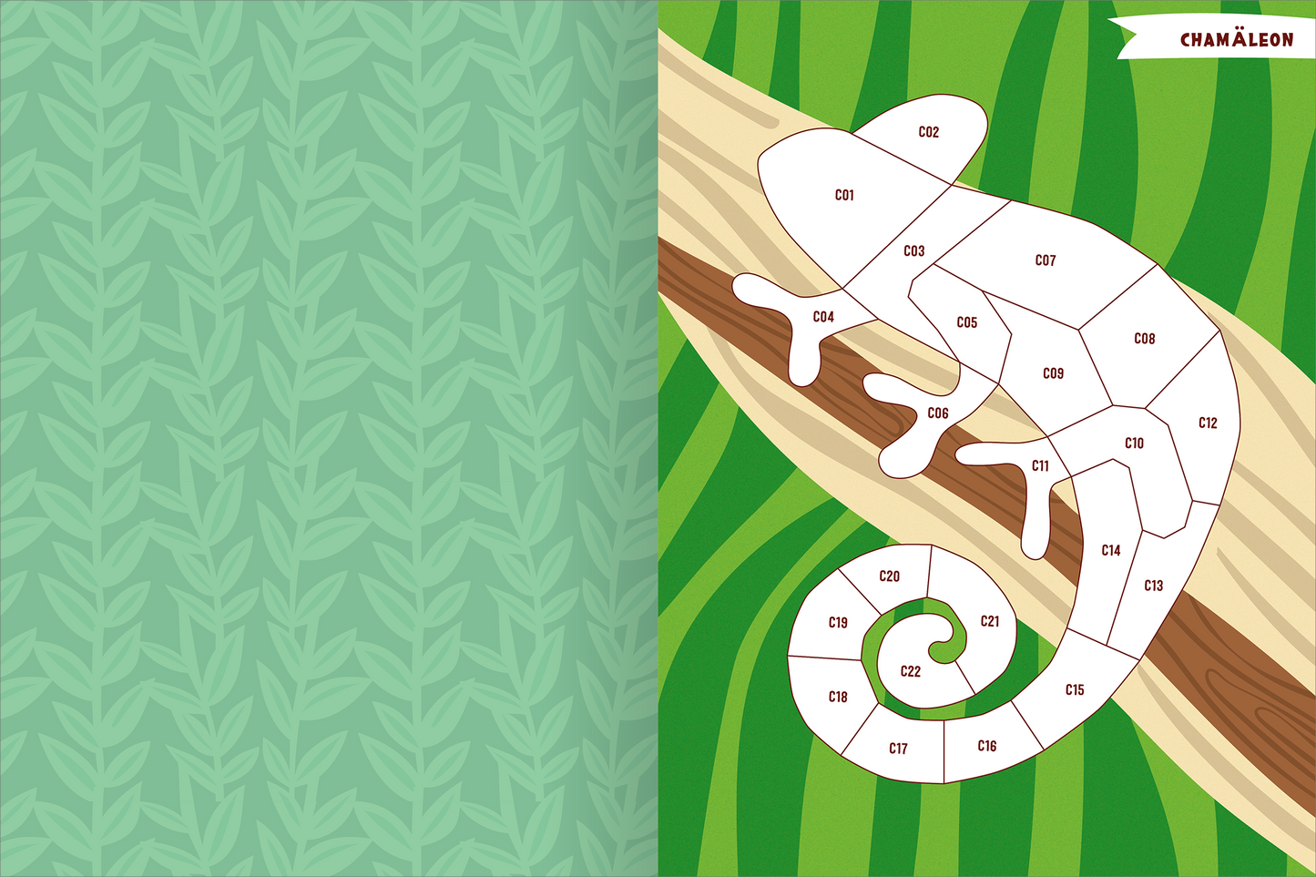 Gezeigt wird eine Innen- oder Zusatzansicht von „Mein Mosaik-Stickerbuch – Tiere“.